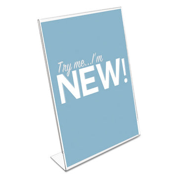 deflecto® Classic Image Slanted Sign Holder, Portrait, 8 1-2 X 11 Insert, Clear freeshipping - TVN Wholesale